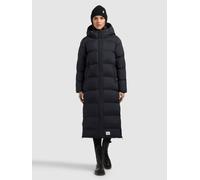 Steppmantel KHUJO "MAYLA4", Damen, Gr. L, schwarz (port blau), Web, 100% Nylon, unifarben, regular fit wadenlang, eingesetzt elastischer Bund mit Windstopper, Mäntel Steppmantel (28701956-L) port blau