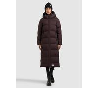 Steppmantel KHUJO "MAYLA4", Damen, Gr. XS, braun (wine rot), Web, 100% Nylon, unifarben, regular fit wadenlang, eingesetzt elastischer Bund mit Windstopper, Mäntel Steppmantel (37292118-XS) wine rot