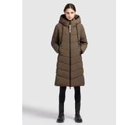 Steppmantel KHUJO "MIKIA", Damen, Gr. S, beige, 100% Polyester, unifarben, regular fit knielang, eingesetzt elastischer Bund mit Windstopper, Mäntel Steppmantel (28327111-S) beige