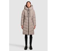 Steppmantel KHUJO "MIKIA2", Damen, Gr. XL, beige (greige), 100% Polyester, unifarben, regular fit knielang, eingesetzt elastischer Bund, Mäntel Steppmantel (65307821-XL) greige