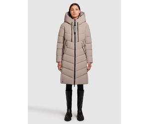 Steppmantel KHUJO "MIKIA2", Damen, Gr. XXL, beige (greige), 100% Polyester, unifarben, regular fit knielang, eingesetzt elastischer Bund, Mäntel Steppmantel (65307821-XXL) greige