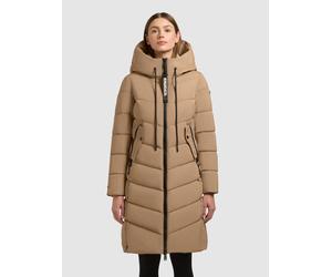 Steppmantel KHUJO "MIKIA3", Damen, Gr. S (36), cookie beige, Steppware, Obermaterial: 100% Polyester. Futter: 100% Nylon. Wattierung: 100% Polyester, unifarben, knielang, elastischer Bund, Mäntel Step