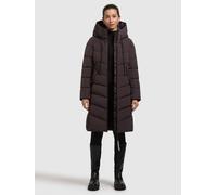Steppmantel KHUJO "MIKIA3", Damen, Gr. S, moody plum, 100% Polyester, unifarben, regular fit knielang, eingesetzt elastischer Bund mit Windstopper, Mäntel Steppmantel (75666410-S) moody plum