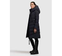 Steppmantel KHUJO "MIKIA3", Damen, Gr. XS, port blau, 100% Polyester, unifarben, regular fit knielang, eingesetzt elastischer Bund mit Windstopper, Mäntel Steppmantel (42425564-XS) port blau