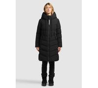 Steppmantel KHUJO "MIKIA4", Damen, Gr. L, schwarz, Web, 100% Polyester, unifarben, regular fit knielang, eingesetzt elastischer Bund mit Windstopper, Mäntel Steppmantel (60184130-L) schwarz