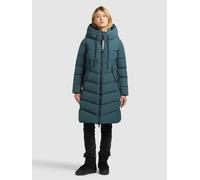 Steppmantel KHUJO "MIKIA4", Damen, Gr. S, grün (leafy grün), Web, 100% Polyester, unifarben, regular fit knielang, eingesetzt elastischer Bund mit Windstopper, Mäntel Steppmantel (41659757-S) leafy gr