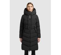 Steppmantel KHUJO "MIKIA4", Damen, Gr. XL, schwarz, Web, Obermaterial: 100% Polyester. Futter: 100% Nylon. Füllung: 100% Polyester, unifarben, knielang, Mäntel Steppmantel, innenliegender Stehkragen (
