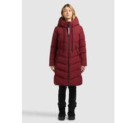 Steppmantel KHUJO "MIKIA4", Damen, Gr. XS, rot (barn rot), Web, 100% Polyester, unifarben, regular fit knielang, eingesetzt elastischer Bund mit Windstopper, Mäntel Steppmantel (72957543-XS) barn rot