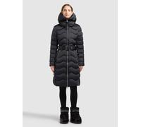 Steppmantel KHUJO "MIRA2 - 2IN1 (EINSATZ HERAUSNEHMBAR)", Damen, Gr. S, steel depth grau, Web, 100% Polyester, glänzend, slim fit knielang, eingesetzt gerader Abschluss mit Reißverschluss, Mäntel Step