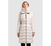 Steppmantel KHUJO "MIRA2", Damen, Gr. L, dove weiß, Web, Obermaterial: 100% Polyester. Futter: 100% Nylon. Füllung: 100% Polyester, unifarben, knielang, Mäntel Steppmantel, mit Stehkragen (87478325-L)