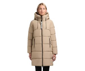 Steppmantel KHUJO "MISTHA", Damen, Gr. L (40), tao sand, Web, Obermaterial: 100% Polyester. Futter: 100% Nylon. Wattierung: 100% Polyester, unifarben, Basic ca. Mitte Oberschenkel, Mäntel Steppmantel 