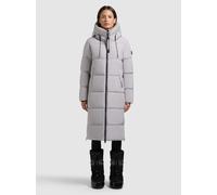 Steppmantel KHUJO "NALU", Damen, Gr. XXL, blizzard grau, 100% Polyester, unifarben, eingesetzt elastischer Bund mit Windstopper, Mäntel Steppmantel (79354136-XXL) blizzard grau