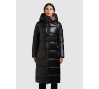 Steppmantel KHUJO "NASHI", Damen, Gr. L (40), schwarz, Steppware, Obermaterial: 100% Nylon. Futter: 100% Nylon. Wattierung: 100% Polyester, leicht glänzend, unifarben, knielang, elastischer Bund, Mänt