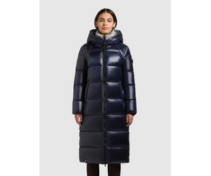 Steppmantel KHUJO "NASHI", Damen, Gr. M (38), midnight blau, Steppware, Obermaterial: 100% Nylon. Futter: 100% Nylon. Wattierung: 100% Polyester, leicht glänzend, unifarben, knielang, elastischer Bund