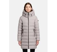 Steppmantel KHUJO "Nekar-YM", Damen, Gr. XL (42), grau (hellgrau), Obermaterial: 100% Polyester, Innenfutter: 100% Nylon, Wattierung: 100% Polyester, casual, tailliert ca. Mitte Oberschenkel, hoch ges