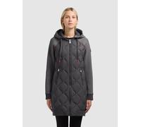 Steppmantel KHUJO "NORA", Damen, Gr. XL, slate grau, Web, 100% Nylon, unifarben, regular fit hüftlang, Raglanärmel Rippbündchen, Mäntel Steppmantel (84996632-XL) slate grau