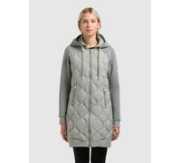 Steppmantel KHUJO "NORA", Damen, Gr. XXL, cloud grün, Web, 100% Nylon, unifarben, regular fit hüftlang, Raglanärmel Rippbündchen, Mäntel Steppmantel (93278000-XXL) cloud grün