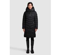 Steppmantel KHUJO "ODANA3", Damen, Gr. L, schwarz, 100% Nylon, unifarben, slim fit knielang, eingesetzt elastischer Bund, Mäntel Steppmantel (88968208-L) schwarz