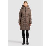 Steppmantel KHUJO "ODANA3", Damen, Gr. M, city taupe, 100% Nylon, unifarben, slim fit, eingesetzt elastischer Bund, Mäntel Steppmantel (20128332-M) city taupe