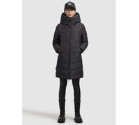 Steppmantel KHUJO "PLUZ", Damen, Gr. S, grau (dunkelgrau), 100% Polyester, unifarben, regular fit ca. Mitte Oberschenkel, eingesetzt Rippbündchen mit Windstopper, Mäntel Steppmantel (88585209-S) dunke