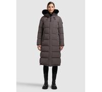 Steppmantel KHUJO "PORDE2", Damen, Gr. XXL, graphite grau, Canvas, 85% Polyester, 15% Baumwolle, unifarben, eingesetzt Rippbündchen mit Windstopper, Mäntel Steppmantel (43982409-XXL) graphite grau