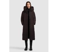 Steppmantel KHUJO "PULSET MATT", Damen, Gr. L, braun (moody plum), 100% Polyester, unifarben, regular fit wadenlang, eingesetzt elastischer Bund mit Windstopper, Mäntel Steppmantel (54696601-L) moody