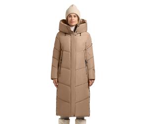Steppmantel KHUJO "PULSET MATT", Damen, Gr. XL (42), beige (cookie beige), Steppware, Obermaterial: 100% Polyester. Futter: 100% Nylon. Wattierung: 100% Polyester, unifarben, knielang, elastischer Bun