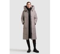 Steppmantel KHUJO "PULSET MATT", Damen, Gr. XS, beige (greige), 100% Polyester, unifarben, regular fit wadenlang, eingesetzt elastischer Bund mit Windstopper, Mäntel Steppmantel (45952740-XS) greige