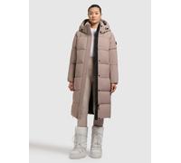 Steppmantel KHUJO "RACHEL2 MATT", Damen, Gr. XS, greige, 100% Polyester, unifarben, eingesetzt elastischer Bund mit Windstopper, Mäntel Steppmantel (25294609-XS) greige