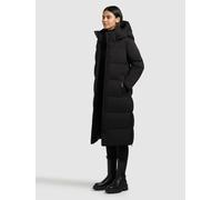 Steppmantel KHUJO "RACHEL2 MATT", Damen, Gr. XXL, schwarz, 100% Polyester, unifarben, regular fit knielang, eingesetzt elastischer Bund mit Windstopper, Mäntel Steppmantel (34238022-XXL) schwarz
