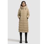 Steppmantel KHUJO "SENSY", Damen, Gr. S, beige (sand), 100% Polyester, unifarben, regular fit wadenlang, eingesetzt elastischer Bund mit Windstopper, Mäntel Steppmantel (15361949-S) sand