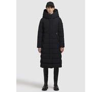 Steppmantel KHUJO "SENSY", Damen, Gr. S, schwarz, 100% Polyester, unifarben, regular fit wadenlang, eingesetzt elastischer Bund mit Windstopper, Mäntel Steppmantel (69756023-S) schwarz