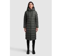 Steppmantel KHUJO "SIMMIE", Damen, Gr. L, grau (foam grün), 100% Polyester, unifarben, regular fit knielang, eingesetzt elastischer Bund, Mäntel Steppmantel (61732917-L) foam grün