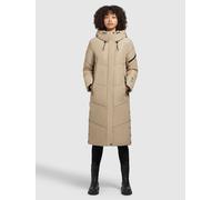 Steppmantel KHUJO "SONJE5", Damen, Gr. M, beige (sand), Web, 100% Polyester, unifarben, loose fit wadenlang, eingesetzt elastischer Bund mit Windstopper, Mäntel Steppmantel (20984536-M) sand