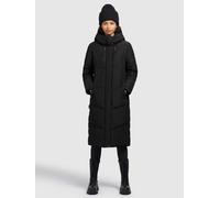 Steppmantel KHUJO "SONJE5", Damen, Gr. S, schwarz, Web, 100% Polyester, unifarben, loose fit wadenlang, eingesetzt elastischer Bund mit Windstopper, Mäntel Steppmantel (19640626-S) schwarz