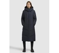 Steppmantel KHUJO "SONJE6", Damen, Gr. XS, dunkelblau, 100% Polyester, unifarben, loose fit wadenlang, eingesetzt elastischer Bund mit Windstopper, Mäntel Steppmantel (13966367-XS) dunkelblau