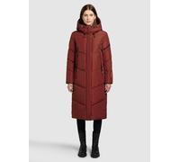 Steppmantel KHUJO "SONJE6", Damen, Gr. XS, rot (dunkelrot), 100% Polyester, unifarben, loose fit, eingesetzt elastischer Bund, Mäntel Steppmantel (38907213-XS) dunkelrot