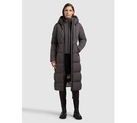 Steppmantel KHUJO "SORIA 2IN1 (EINSATZ HERAUSNEHMBAR)", Damen, Gr. XXL, graphite grau, 100% Polyester, unifarben, regular fit wadenlang, eingesetzt elastischer Bund mit Windstopper, Mäntel Steppmantel