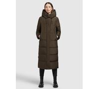 Steppmantel KHUJO "SOULANI3", Damen, Gr. XS, khaki, Web, 100% Polyester, unifarben, loose fit wadenlang, eingesetzt elastischer Bund mit Windstopper, Mäntel Steppmantel (59306300-XS) khaki