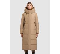 Steppmantel KHUJO "SOULANI5 MATT", Damen, Gr. L (40), beige (cookie beige), Steppware, Obermaterial: 100% Polyester. Futter: 100% Nylon. Wattierung: 100% Polyester, unifarben, wadenlang, elastischer B