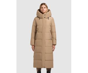 Steppmantel KHUJO "SOULANI5 MATT", Damen, Gr. M (38), beige (cookie beige), Steppware, Obermaterial: 100% Polyester. Futter: 100% Nylon. Wattierung: 100% Polyester, unifarben, wadenlang, elastischer B