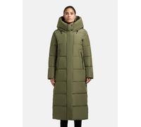 Steppmantel KHUJO "Soulani5 Matt", Damen, Gr. M (38), grün, Obermaterial: 100% Polyester; Innenfutter: 100% Nylon; Wattierung: 100% Polyester, gerade wadenlang, hoch geschlossener Ausschnitt, eng Ripp