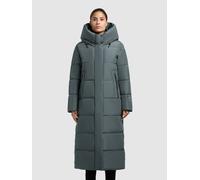 Steppmantel KHUJO "SOULANI5 MATT", Damen, Gr. S (36), grau (foam grün), Steppware, Obermaterial: 100% Polyester. Futter: 100% Nylon. Wattierung: 100% Polyester, unifarben, wadenlang, elastischer Bund,