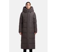 Steppmantel KHUJO "Soulani5 Matt", Damen, Gr. S (36), grau, Obermaterial: 100% Polyester; Innenfutter: 100% Nylon; Wattierung: 100% Polyester, gerade wadenlang, hoch geschlossener Ausschnitt, eng Ripp