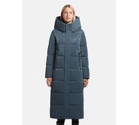 Steppmantel KHUJO "Soulani5 Shiny", Damen, Gr. L (40), blau, Obermaterial: 100% Polyester; Innenfutter: 100% Nylon; Wattierung: 100% Polyester, gerade ca. Mitte Wade, hoch geschlossener Ausschnitt, en