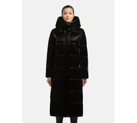 Steppmantel KHUJO "Soulani5 Shiny", Damen, Gr. M (38), schwarz, Obermaterial: 100% Polyester; Innenfutter: 100% Nylon; Wattierung: 100% Polyester, gerade ca. Mitte Wade, hoch geschlossener Ausschnitt,