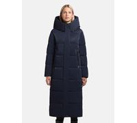 Steppmantel KHUJO "Soulani5 Shiny", Damen, Gr. S (36), blau (navy), Obermaterial: 100% Polyester. Innenfutter: 100% Nylon. Wattierung: 100% Polyester, gerade ca. Mitte Wade, hoch geschlossener Ausschn
