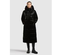Steppmantel KHUJO "SOULANI5 SHINY", Damen, Gr. S, schwarz, 100% Polyester, unifarben, regular fit wadenlang, eingesetzt elastischer Bund mit Windstopper, Mäntel Steppmantel (86644412-S) schwarz