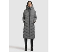 Steppmantel KHUJO "STOANE", Damen, Gr. S, grau, 100% Polyester, unifarben, regular fit wadenlang, eingesetzt, Mäntel Steppmantel (58749764-S) grau