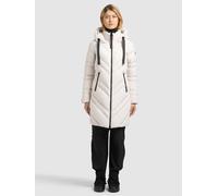 Steppmantel KHUJO "TABY2", Damen, Gr. M, dove weiß, Web, 100% Polyester, unifarben, regular fit knielang, eingesetzt elastischer Bund mit Windstopper, Mäntel Steppmantel (75782959-M) dove weiß